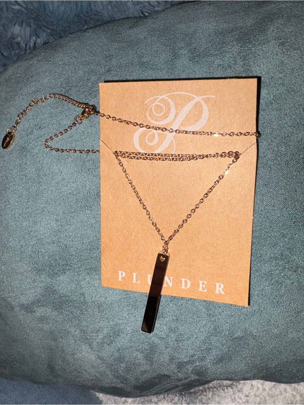 Plunder Rose Gold Vertical Bar Layered Necklace - Plunder
